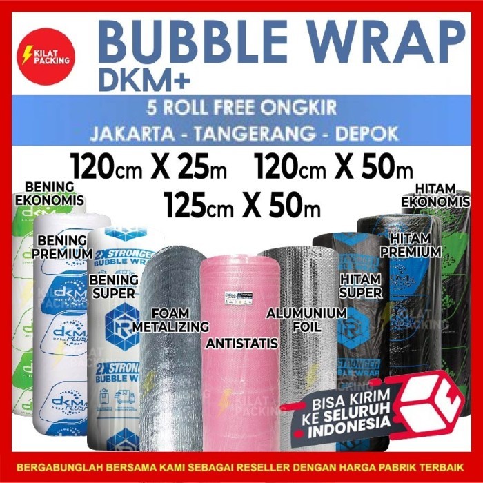 

Plastik Bubble Wrap Berwarna 125Cm X 50M / Bubble Wrap Dkm Plus Murah