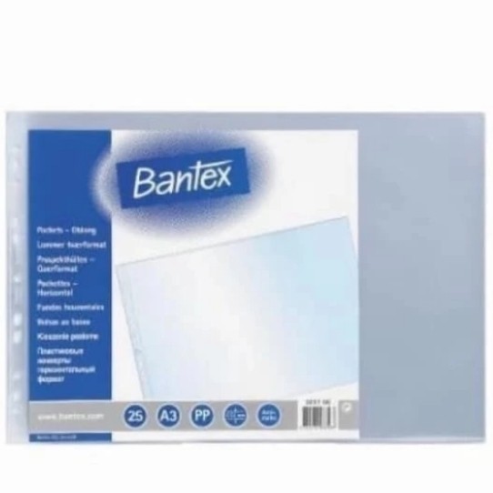 

PP Pocket/ Plastik Bantex 2037..A3 Landscape 0.12mm AntigGare..25 pcs