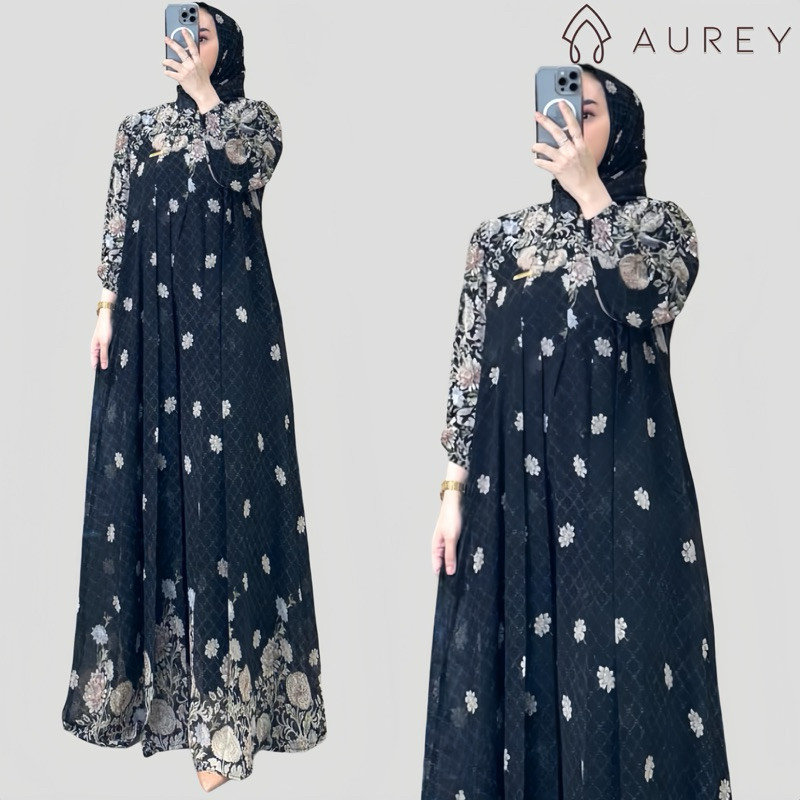 Aurey - set hijab gamis wanita azura premium setelan hijab setelan kerudung gamis wanita dress