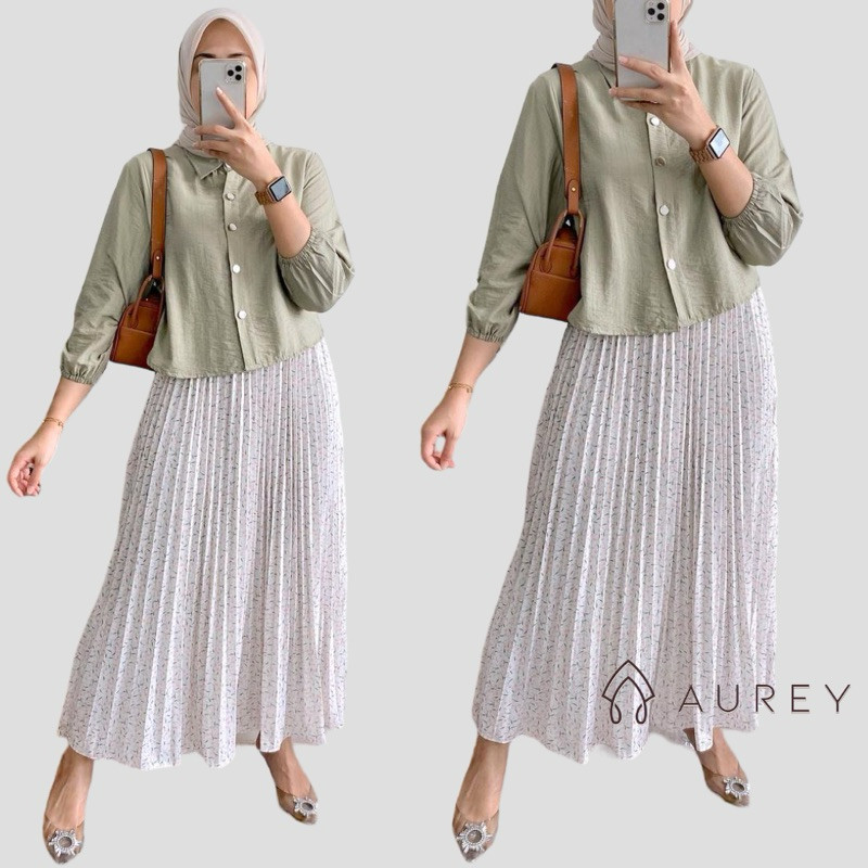 Aurey - set rok wanita zavira setelan rok oneset rok plisket wanita setelan rok wanita jumbo setelan