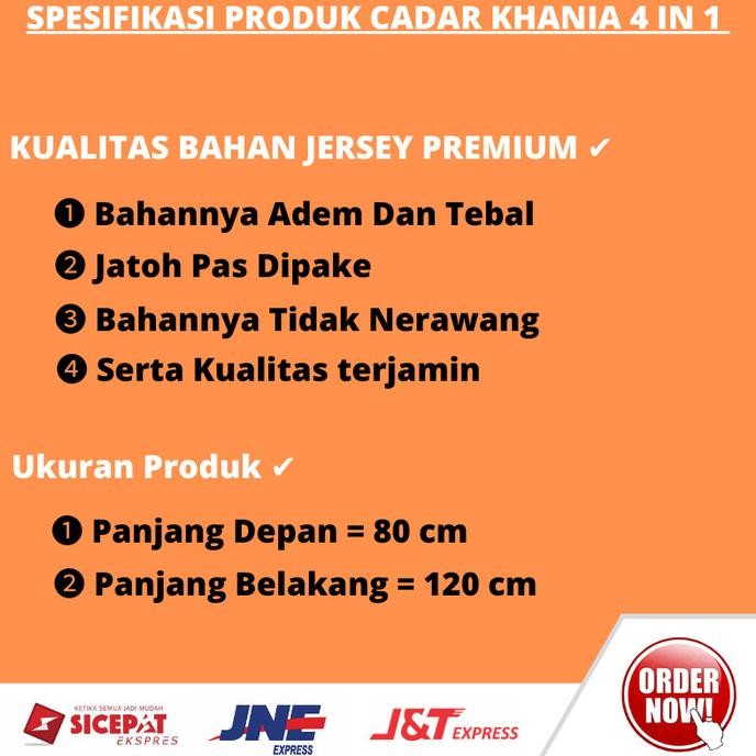 Diskon Hijab Jilbab Khimar Syari Cadar Lengan Tangan Panjang Khania 4In1