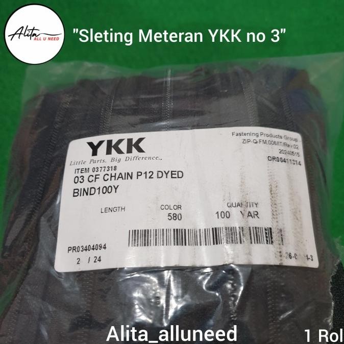 Promo Resleting Meteran YKK no 3/ Sleting meteran YKK