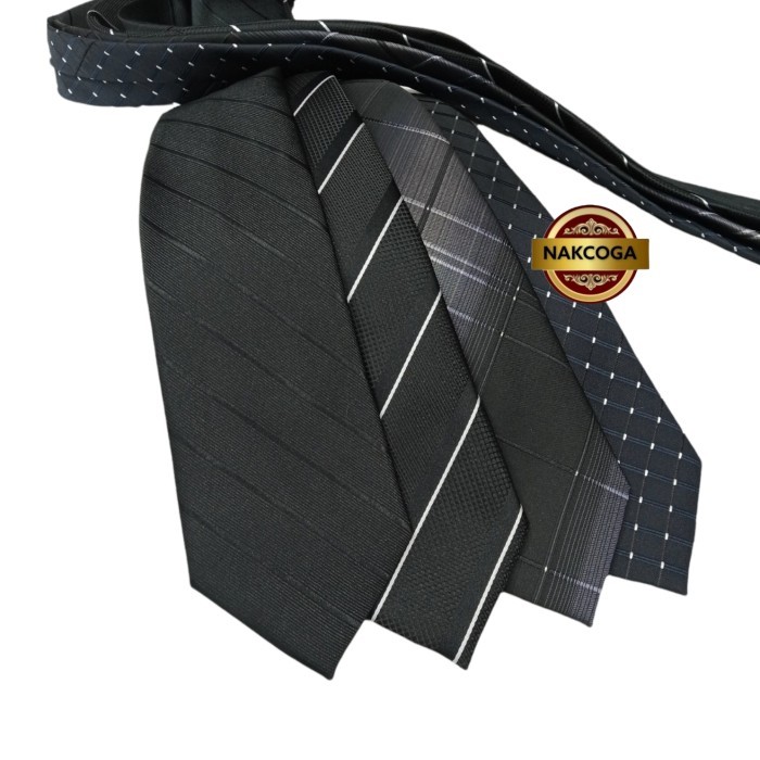 dasi hitam polos dasi hitam berserat dasi kantor pria hitam panjang