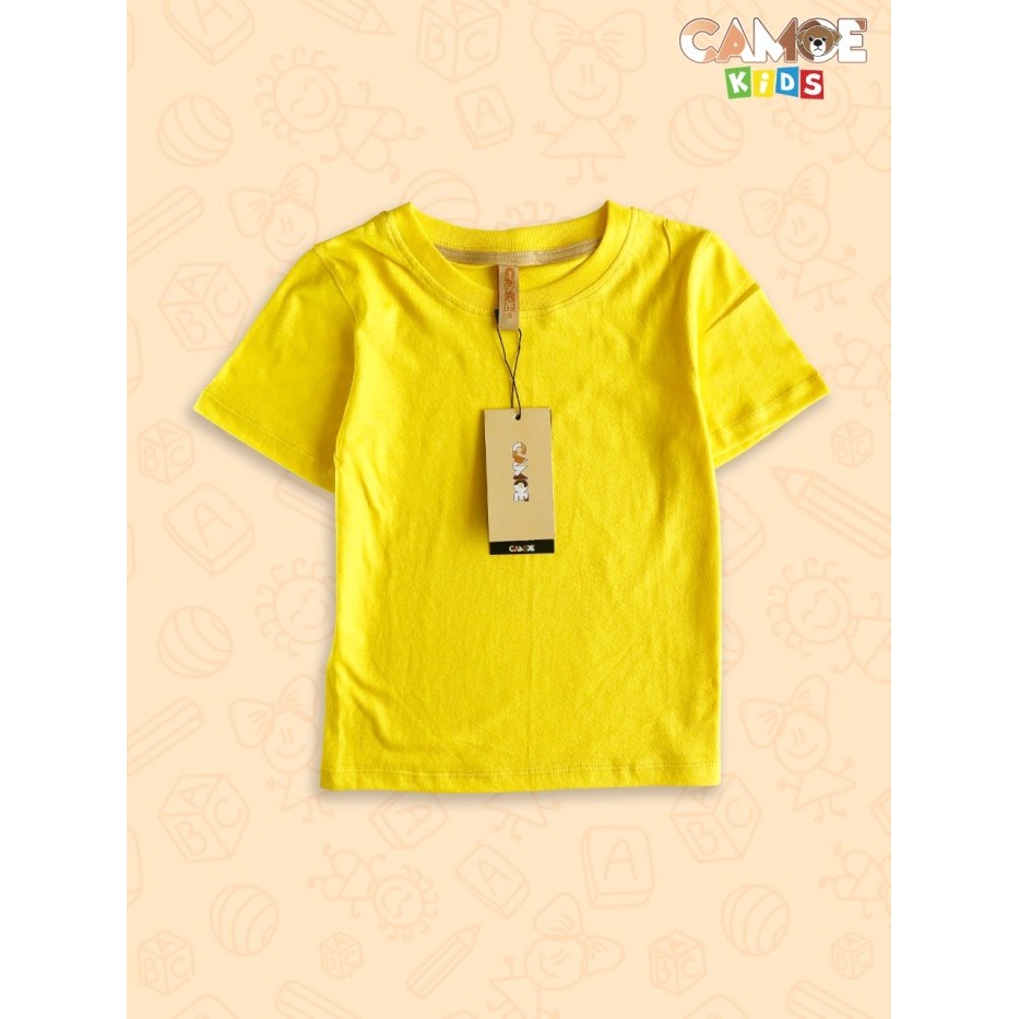 KAOS ANAK KIDS POLOS CAMOE PREMIUM COTTON ORIGINAL - YELLOW KUNING