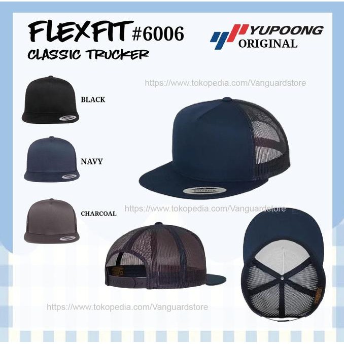 topi jaring yupoong flexfit 6006 classic trucker original termurah