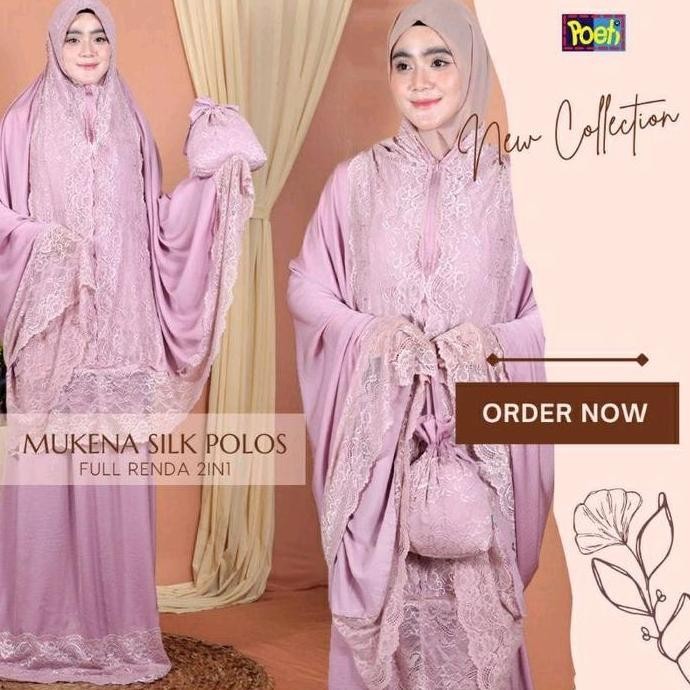 Mukena 2in1 Full Renda Zarra Silk by Poeti Terlaris