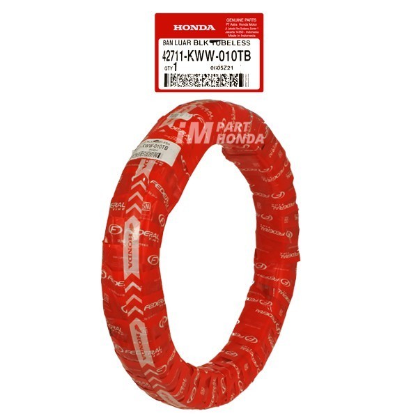 42711-Kww-010Tb Ban Belakang Tubeless 80/90-17 Federal Ahm Revo Fi