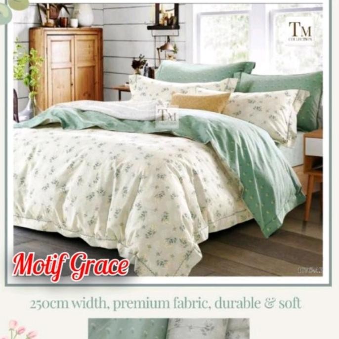 Murah Bed Cover Set + Sprei Esra Motif Bunga Grace 180X200 160X200 120X200