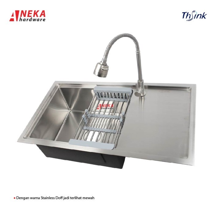 Cucian Piring Stainless 304 1 Lubang Dengan Sayap Thsink Original
