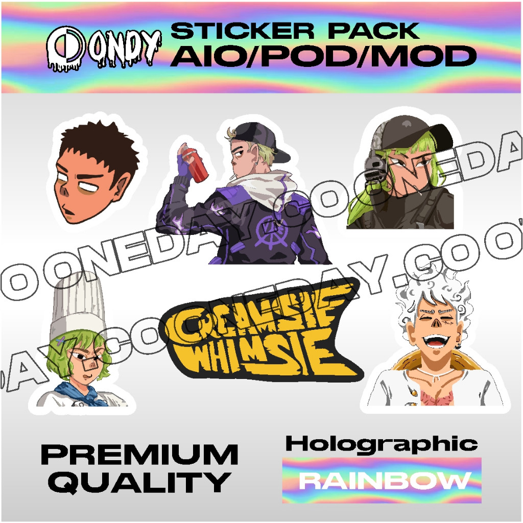 

Premium Cut - Pack Hologram All In One A I O Krimsiwimsi Series By Ondyco Creamsie 3 Garskin Stiker / Case Custom Terlaris 2PCS/ Fullbody