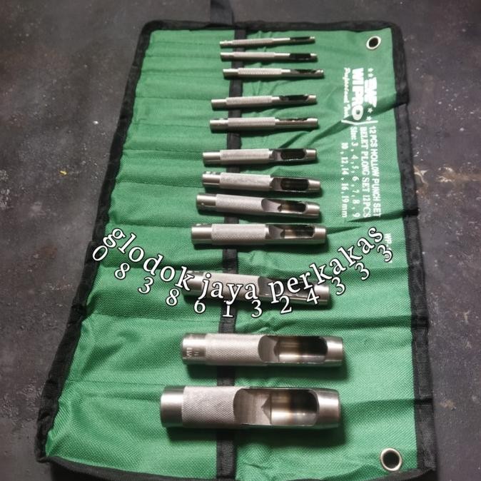 

Terlaris wipro set mata plong pembolong kulit hollow punch 12 pcs 15 pcs SALE