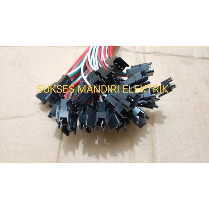 Soket Jst Tusuk Jack DC 2pin 3pin Soket Lampu Led DC Male Female Kabel - 3 pin male