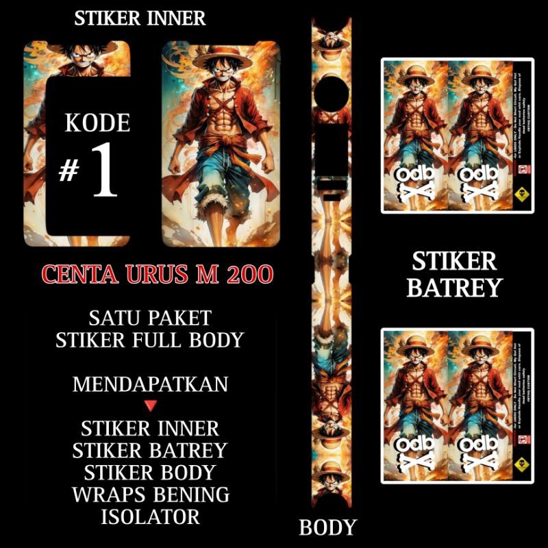 

Premium Cut - Stiker Vinil Laminasi Tipe M200 Kode 1 Garskin Stiker / Case Custom Terlaris 2PCS/ Fullbody