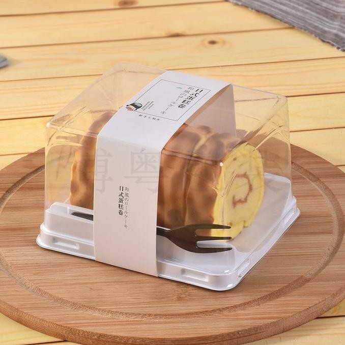 =====] 10pcs Mika Bolu Gulung Mini Korean Dessert Box Tray Roll Cake Box Mika