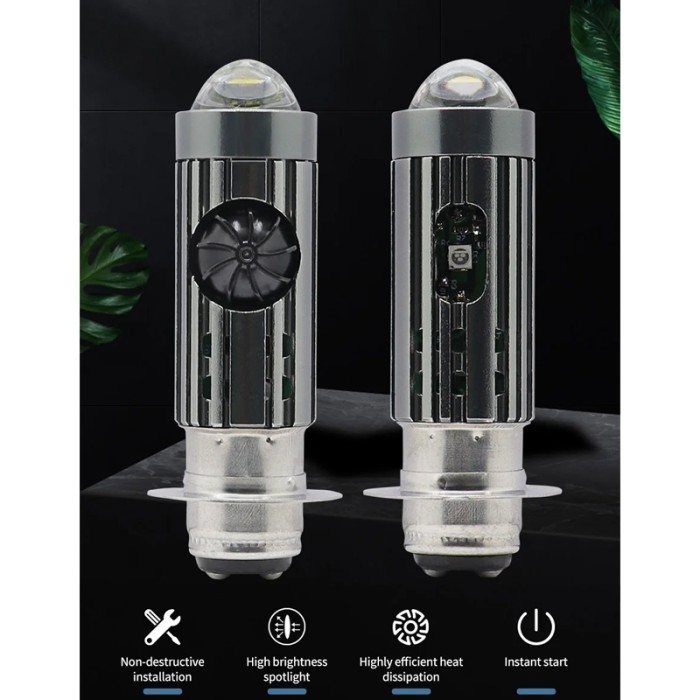 iSUN Lampu LED Utama Motor H6 Laser Gun P15D25 Kipas Demon RGB 980V