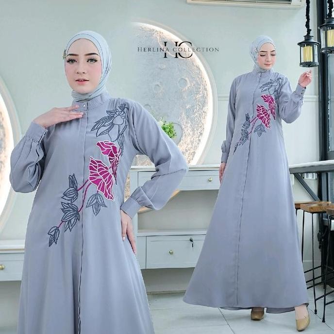 Abaya Najwa / Gamis Bordir /Gamis Jumbo LD 120cm / Dress Terbaru / Abaya / Abaya Hitam / Dress Konda