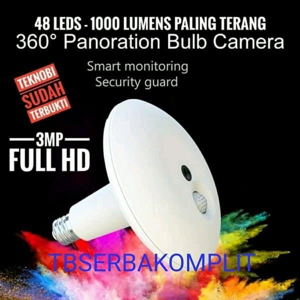 Wi-Fi Spy Cam CCTV Bohlam Lampu Silent Tanpa Suara 1000 lumen Terang