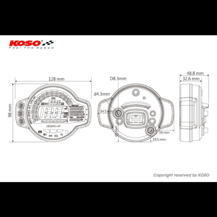 Speedometer Dital Lcd Meter Ms01 Koso