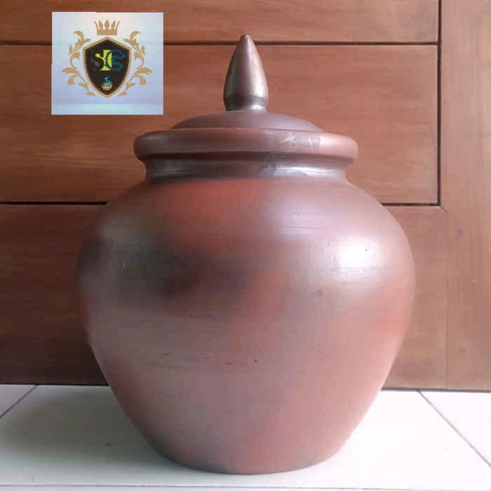 BIG SALE GENTONG AIR BERAS TANAH LIAT GERABAH TEMPAYAN BULAT TRADISIONAL ESTETIK JAWA TEMBIKAR
