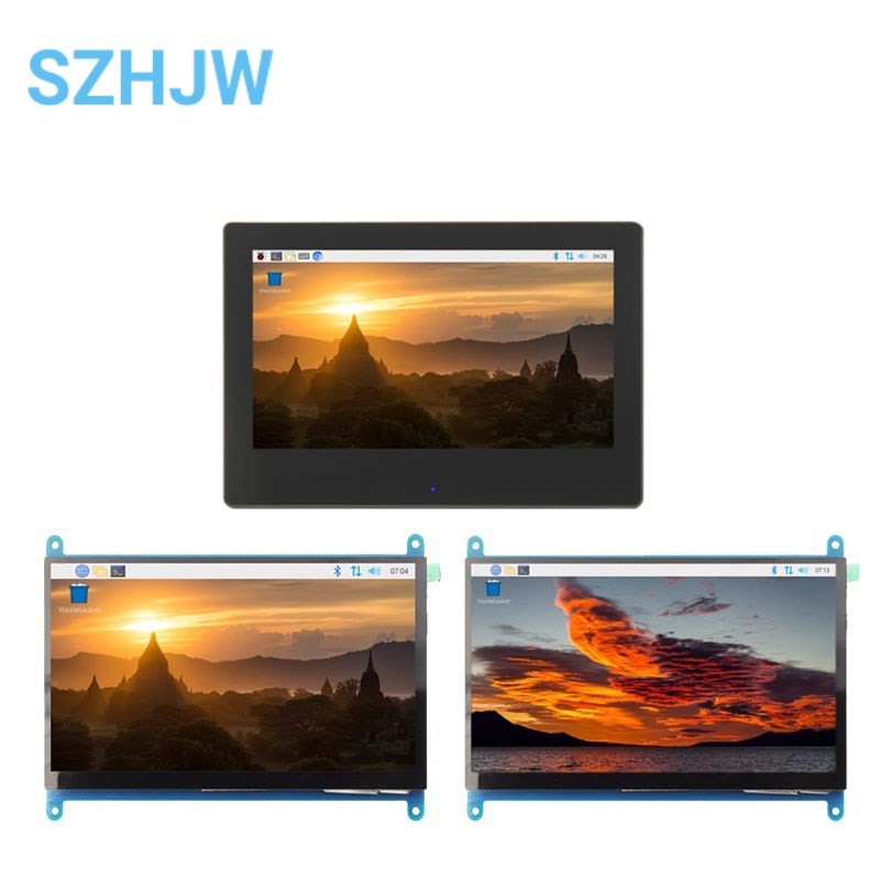 JBS 7 Inch Touch Screen Raspberry Pi 4 Capacitive HDMI-compatible TFT LCD for Pi 4B 3B+ Orange Pi 5 