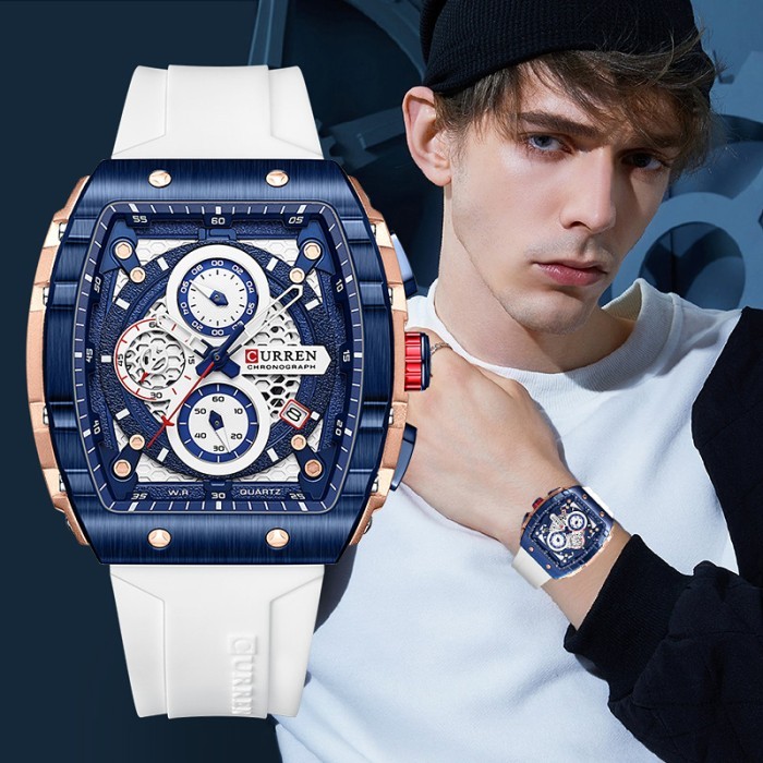CURREN Terbaru Jam Tangan Pria Anti Air Chrono Aktif Jam Tangan Cowok