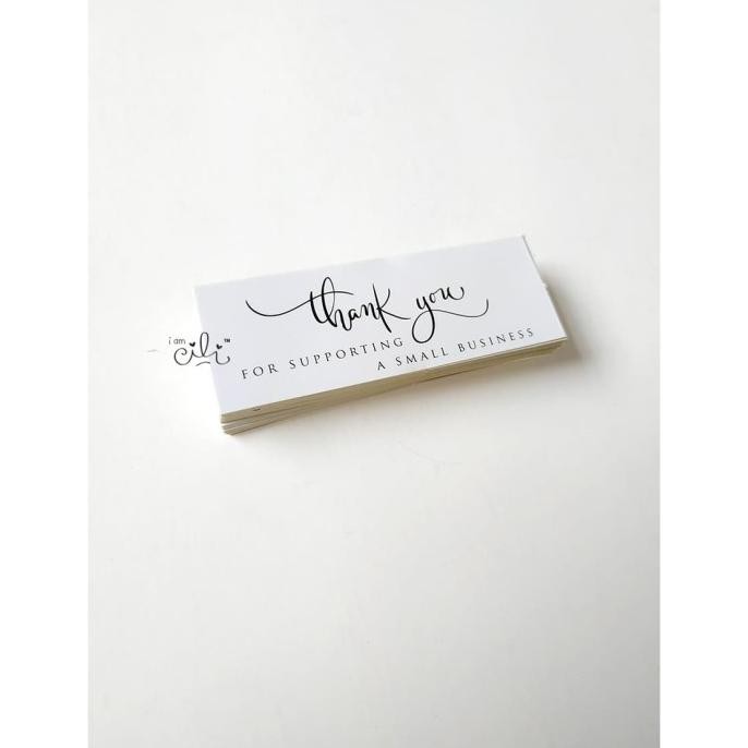 

monggo] (SN20)Stiker thankyou putih 7x2.5 cm untuk seal box paperbag