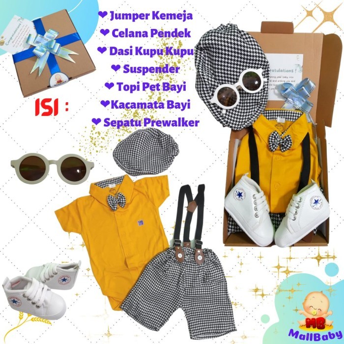 

Hampers Baby Boy Paket Kado Bayi Laki Laki Set Tuxedo Gift Set Premium
