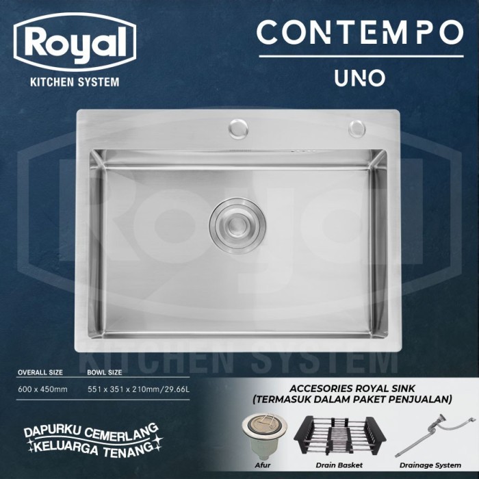 ROYAL KITCHEN SINK BAK CUCI PIRING CONTEMPO UNO BCP