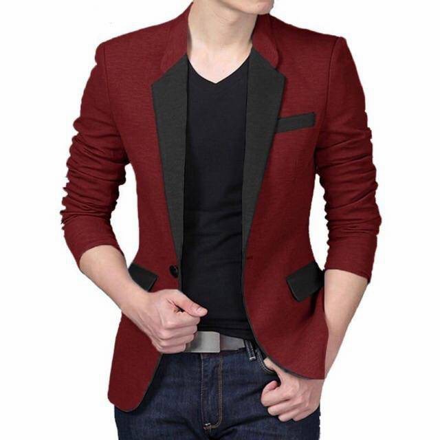 Jas Blazer Hitam Merah Maroon