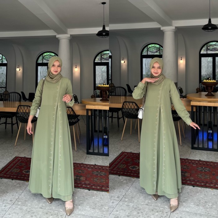 Gamis wanita Baju Gamis Muslim Syari Wanita Perempuan Premium Dress Ceruty Acara Pesta Kondangan Mew