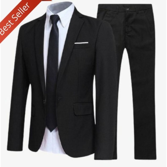 ORIGINAL Setelan Jas nikah/Setelan jas pria hitam/setelan jas formal