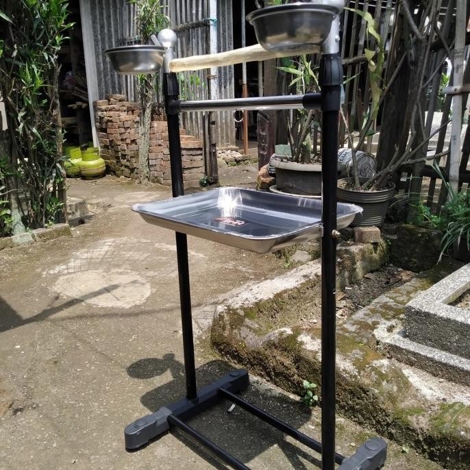 Tangkringan / Tenggeran burung kaka tua bonus rantai nuri