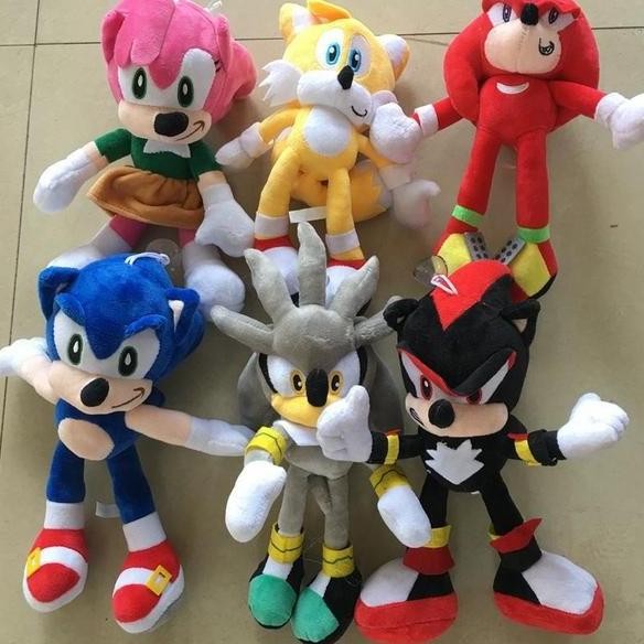 Boneka Sonic 25cm Boneka Tails Boneka Shadow Silva Knuckles New
