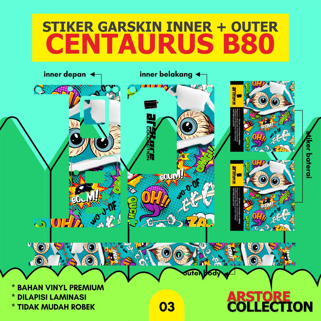 

Premium Cut - Arstore Stiker Inner B80 003 Garskin Stiker / Case Custom Terlaris 2PCS/ Fullbody