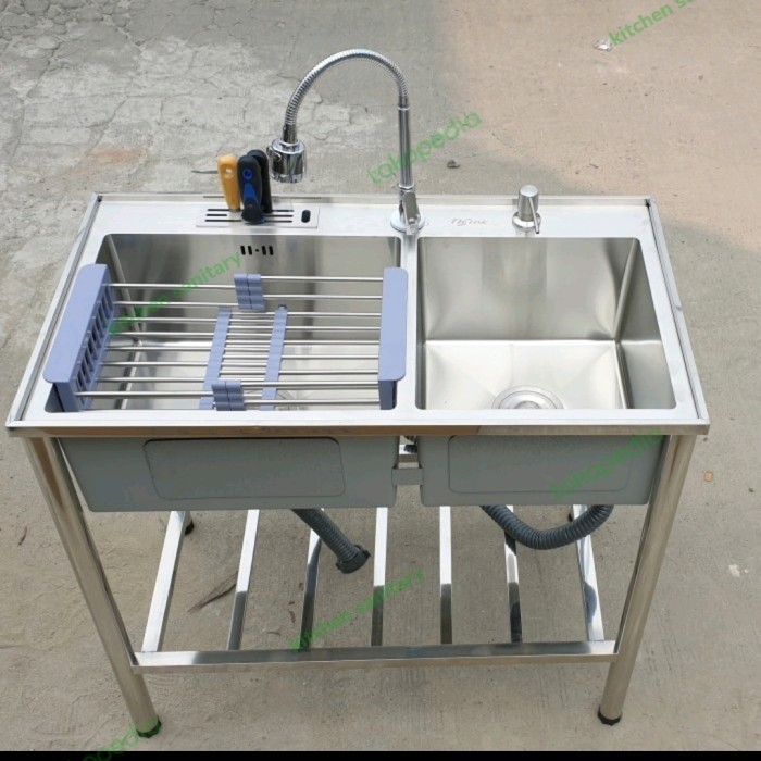 kitchen sink 2 lubang portable komplit