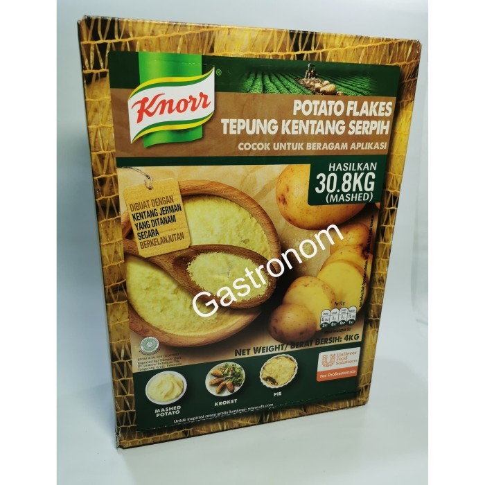 

BARANG TERLARIS Potato Flake Knorr 4 kg/ Mashed Potato Knorr / Kentang Kering Serpih