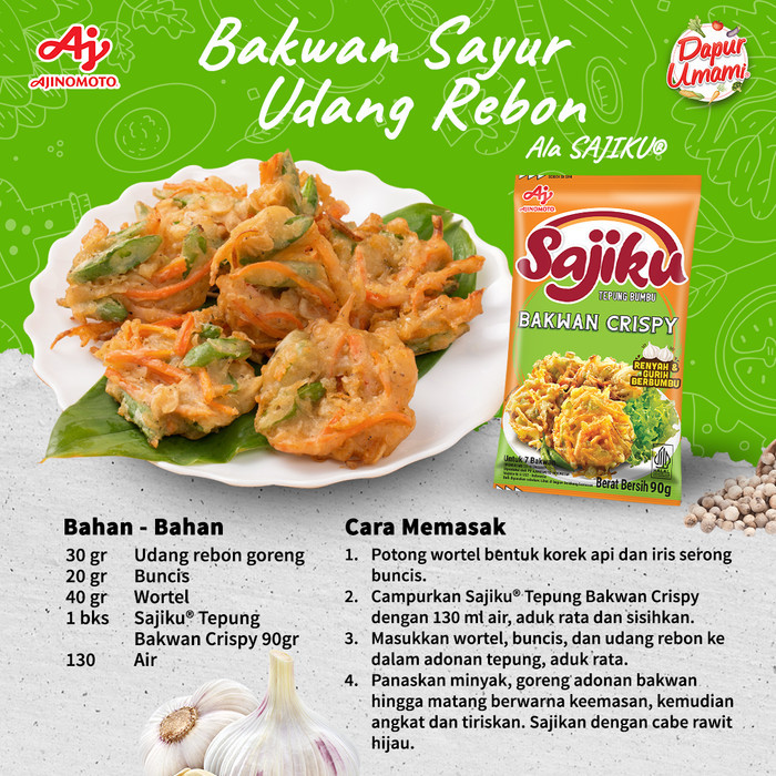 

BARANG TERLARIS SAJIKU Tepung bumbu Bakwan Crispy Sachet 210g (15 PCS)