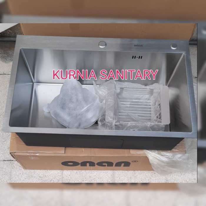 KICHEN SINK ONAN 8050 STAINLESS BODY ONLY/BAK CUCI PIRING ONAN 1 LUBANG JUMBO 8050 STAINLESS