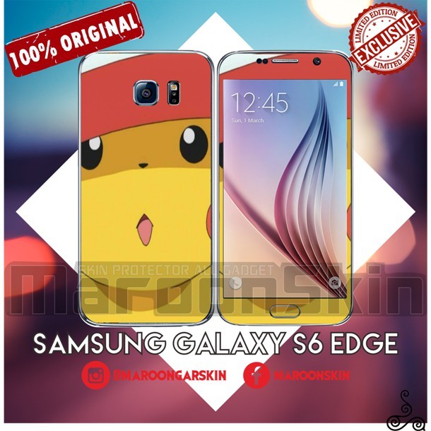 

Premium Cut - Samsung S6 Edge Pikha Cu Garskin Stiker / Case Custom Terlaris 2PCS/ Fullbody