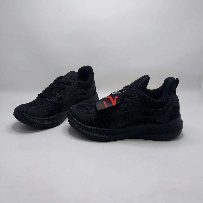 Sepatu Sneakers Pria Wanita Warna Hitam Sepatu Sekolah Cewek Cowok Hitam Polos Tali Sepatu Casual