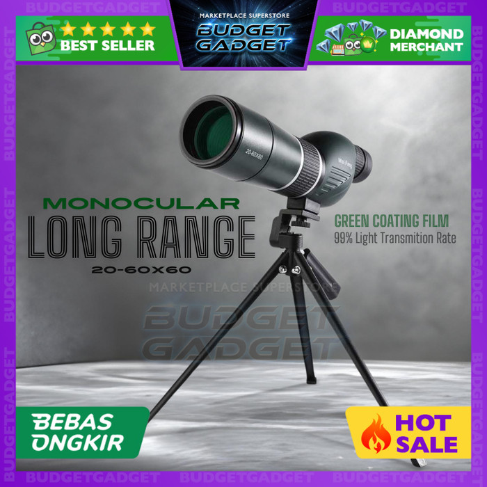 EYEBRE Teropong Teleskop Spotting Monocular Telescope + Tripod Kaki