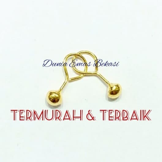 Anting Toge Bayi 1/4 gram Emas 24 Karat (Hanya Sebelah).