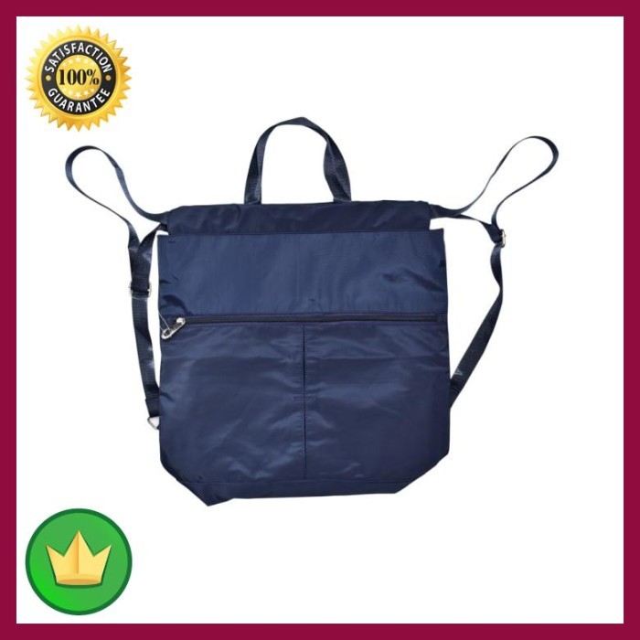 TERBARU Tas Ransel Serut Nylon - Biru