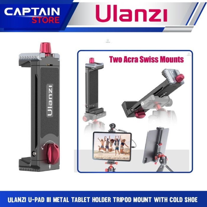 Ulanzi U-PAD III Metal Tablet Holder Tripod Mount with Cold Shoe