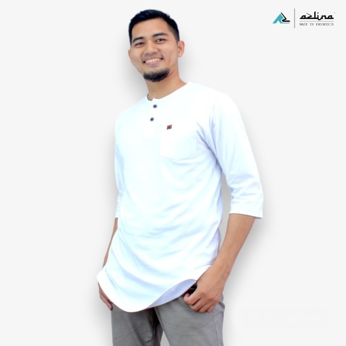 BAJU KOKO PUTIH POLOS LENGAN 3/4 KOKO PAKISTAN AZLINA