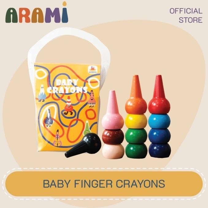 

OMMO FINGER CRAYONS FOR TODDLER 12 COLORS KRAYON JARI UNTUK BAYI