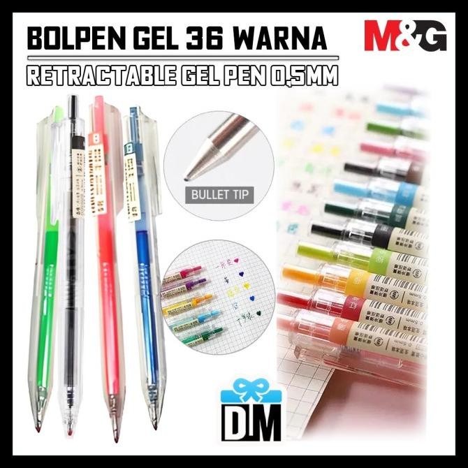 

paling diminati] Pulpen Bolpen Ballpoint Gelpen Warna Warni 36 Macam Warna Part B Warna 19-36 m&g mirip Sarasa Zebra pencilitic lengkap