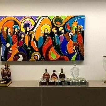 Lukisan perjamuan kudus abstrak