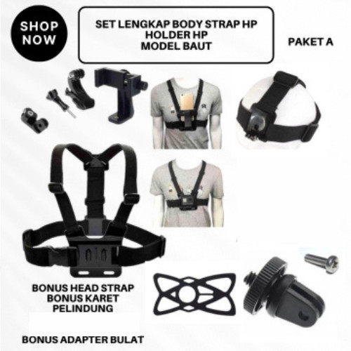 Ready Stock Body Strap Hp Holder Clamp 360 Chest Strap Tali Dada Handphone Mounting Strap Hp Dada