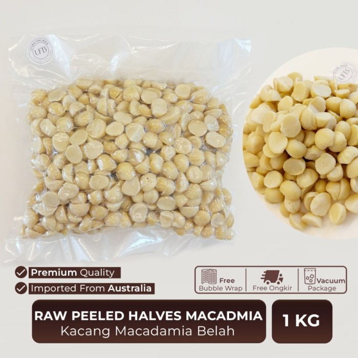 

Kacang Macadamia Belah / Raw peeled Halves Macadamia 1 KG